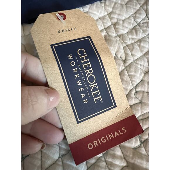 Cherokee Workwear Scrub Top Originals Unisex Medium Navy Blue V-Neck Medical Top - Picture 7 of 8